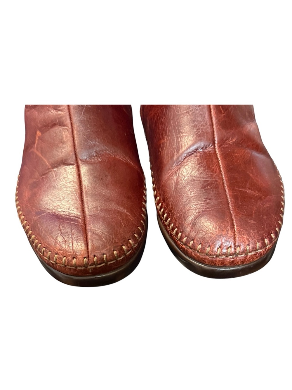 SAS Silhouette Chestnut Brown Leather Ankle Boots 8 WW - Picture 7 of 12